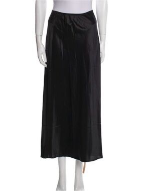 Reformation Black 100% Silk Maxi Skirt